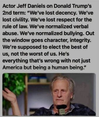 Jeff Daniels on Trump